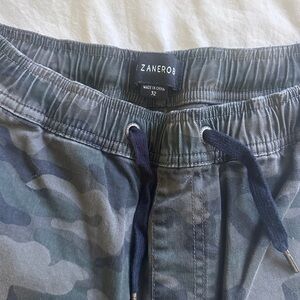 ZANEROBE Joggers Pants Green Black Camo Size 32 Pull on Drawstring
